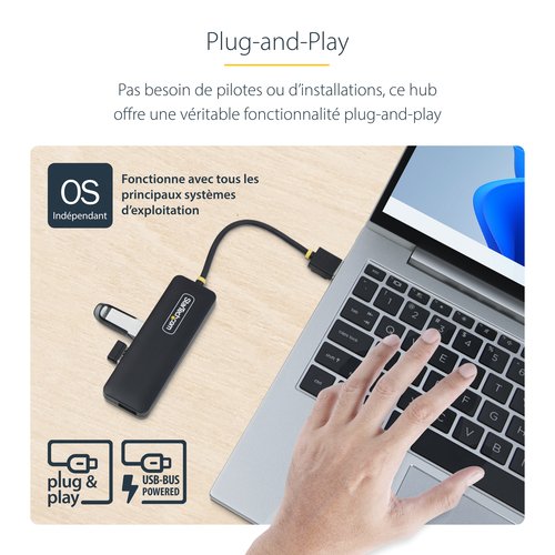 HUB USB-A 4 PORTS 5GBPS MINI - Achat / Vente sur grosbill.com - 13