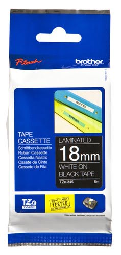 Brother Tape/18mm white on black f P-Touch