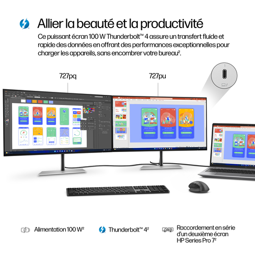 727pu - 27" QHD 120Hz IPS USB-C Thunderbolt 4 - Achat / Vente sur grosbill.com - 7