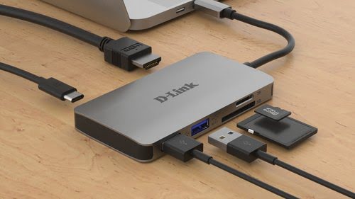 D-Link 6 Ports - USB-C vers HDMI/USB/USB-C/microSD/SD - Hub - 3