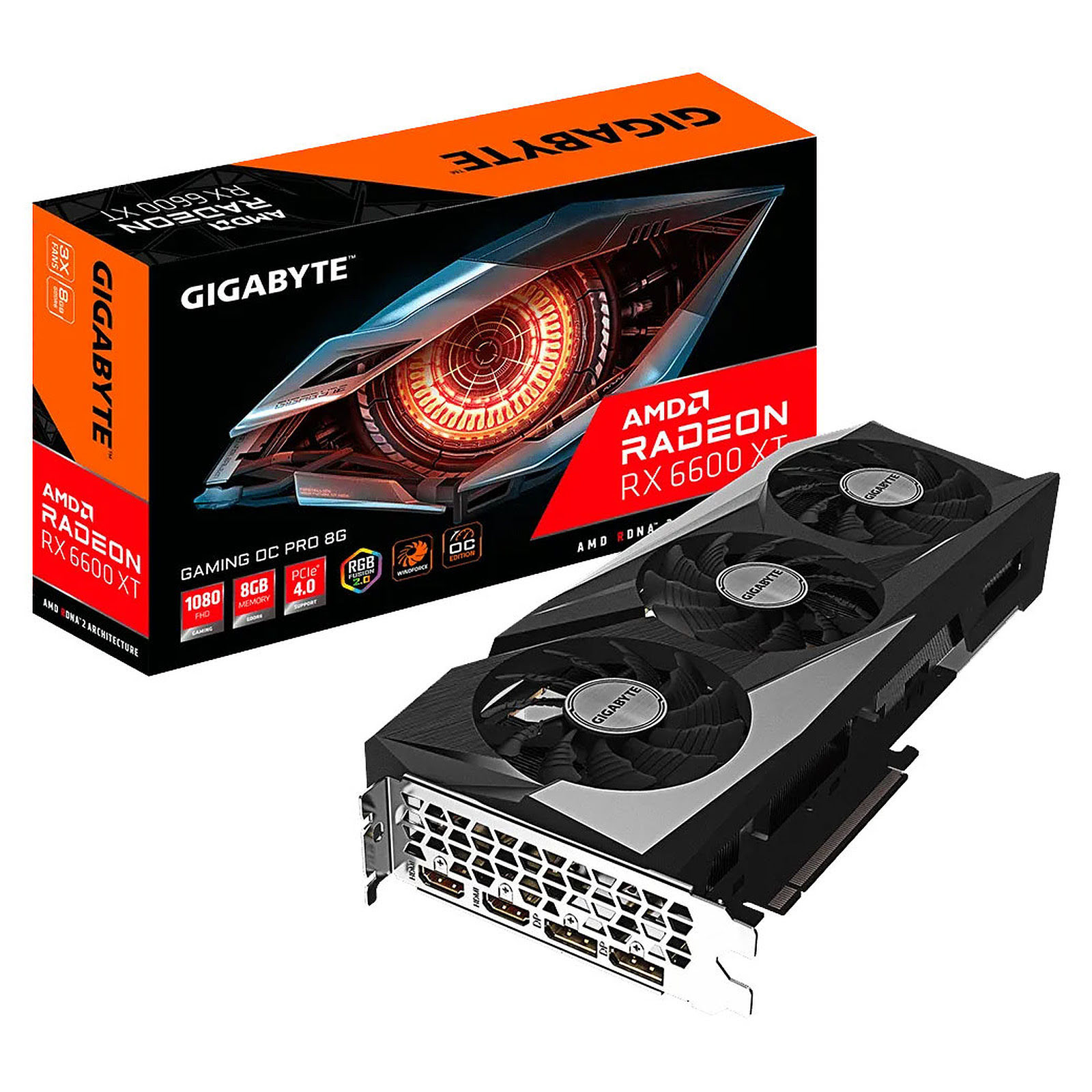 Gigabyte RX 6600 XT GAMING OC PRO 8GD  - Carte graphique Gigabyte - 0