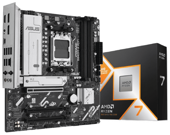 PRIME B840M-A WIFI + Ryzen 7 9800X3D tray - grosbill.com - 0