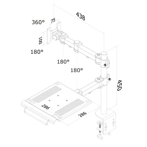 Flatscreen 10-27" & Notebook Desk Mount - Achat / Vente sur grosbill.com - 1
