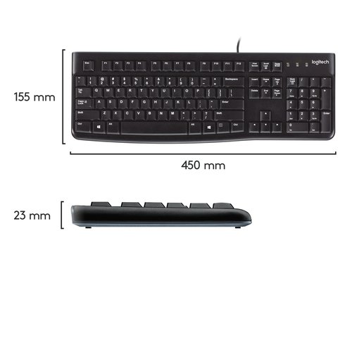 K120 Corded Keyboard Noir - Achat / Vente sur grosbill.com - 11