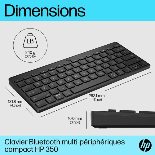 HP 350 BLK Compact Multi-Device KBD - Achat / Vente sur grosbill.com - 17