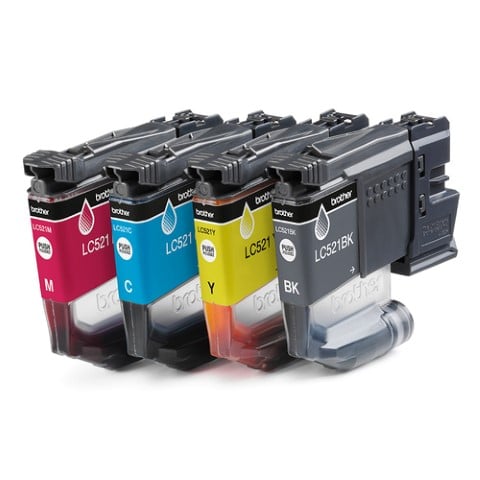 Imprimante multifonction Brother DCP-J1460DW 3 en 1 + Cartouches LC521 4 couleurs - 8