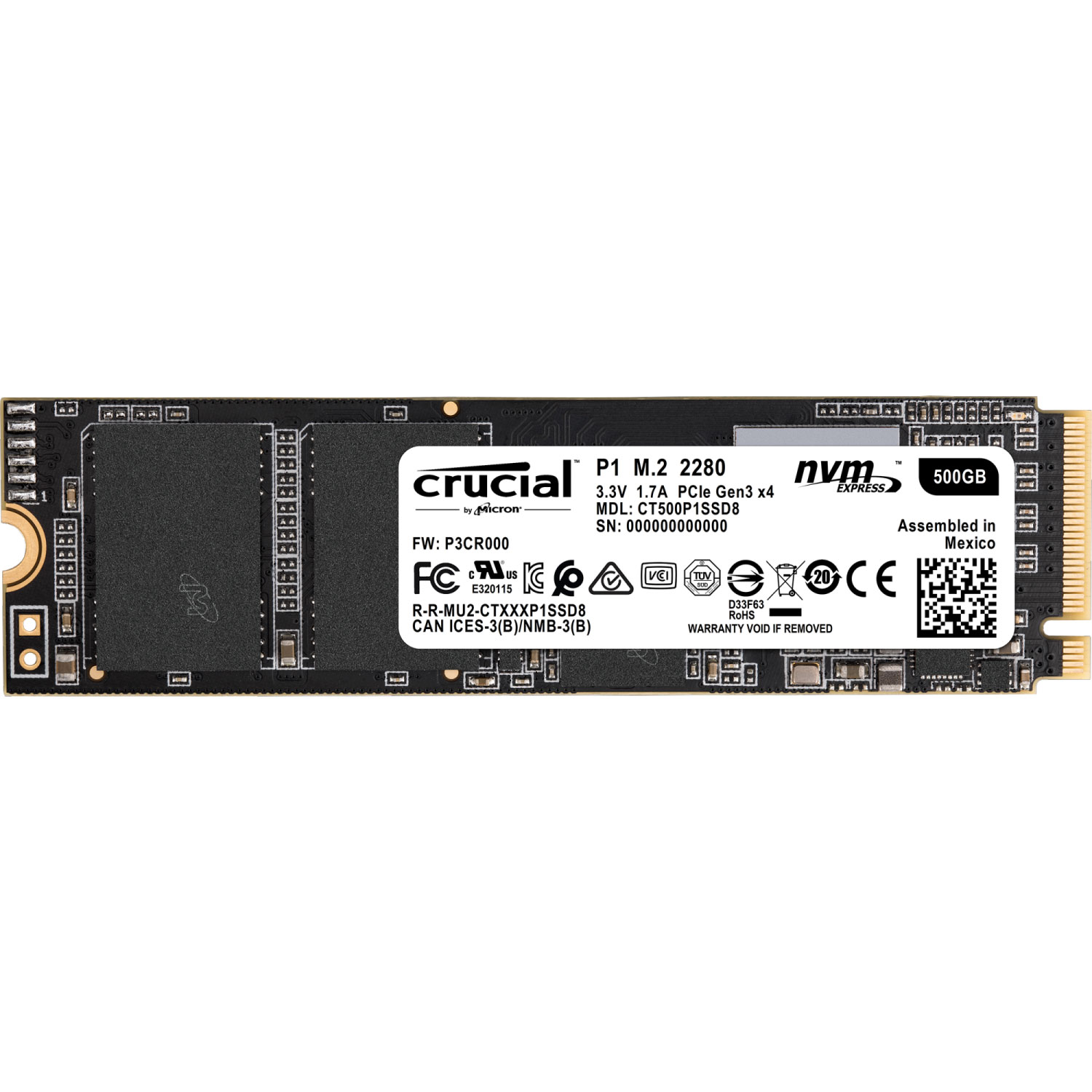 Crucial P1  M.2 - Disque SSD Crucial - grosbill.com - 2