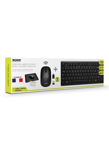 Port ESSENTIEL SANS FIL souris+clavier+tapis USB-C/A - Pack Clavier/Souris - 0