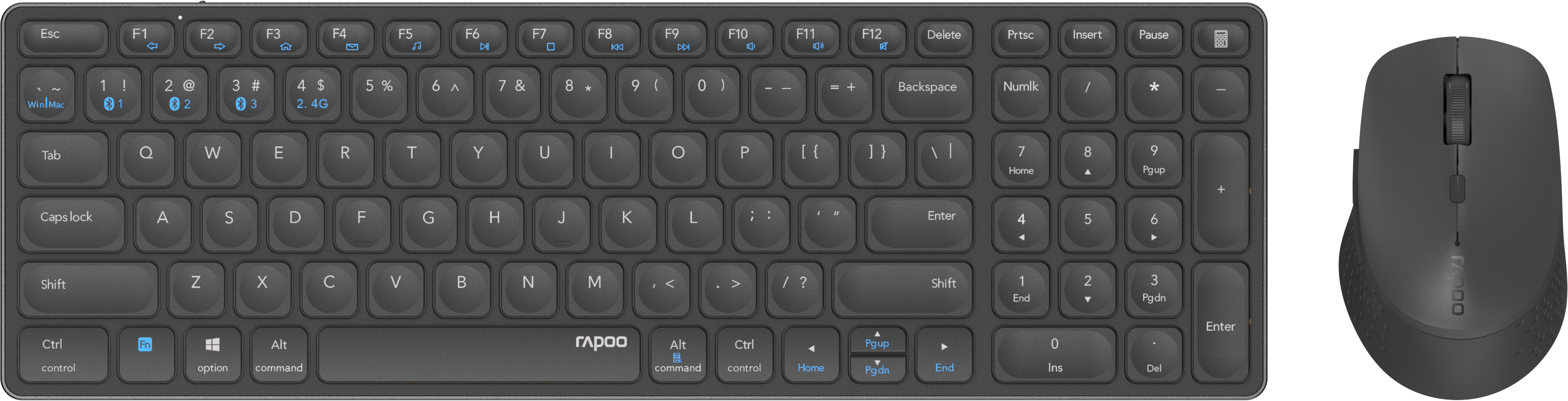Rapoo 9700M - Pack Clavier/Souris - grosbill.com - 1