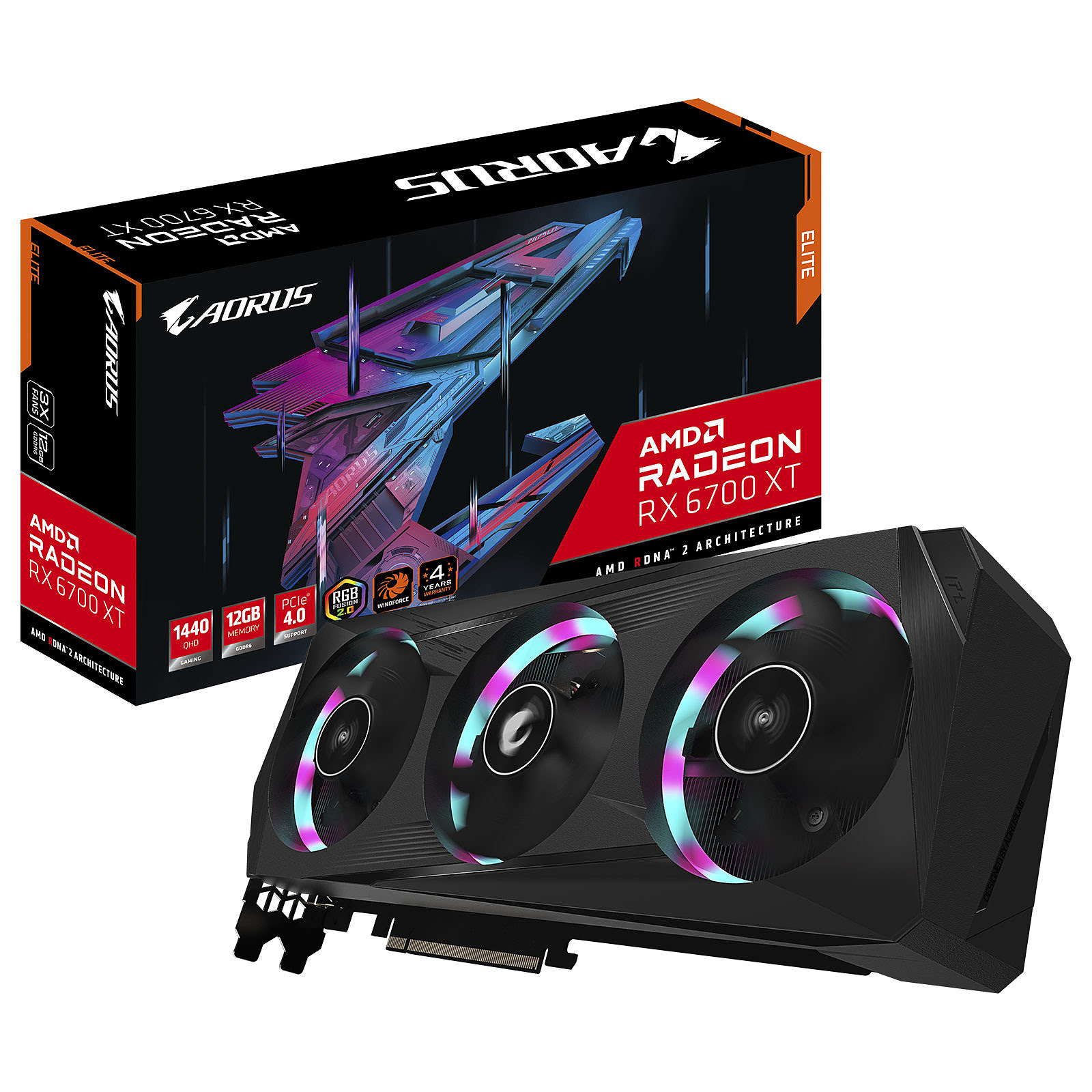 Gigabyte AORUS RX 6700 XT ELITE 12G  - Carte graphique Gigabyte - 0