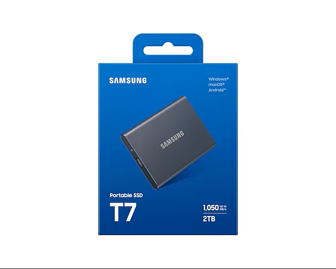 Samsung T7 USB 3.2 2 To Gris (MU-PC2T0T/WW) - Achat / Vente Disque SSD externe sur grosbill.com - 1