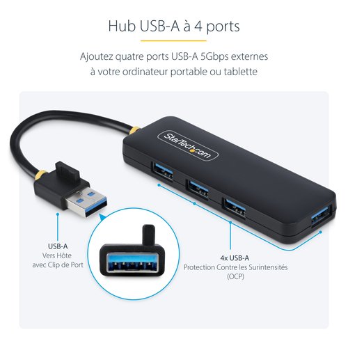 HUB USB-A 4 PORTS 5GBPS MINI - Achat / Vente sur grosbill.com - 12