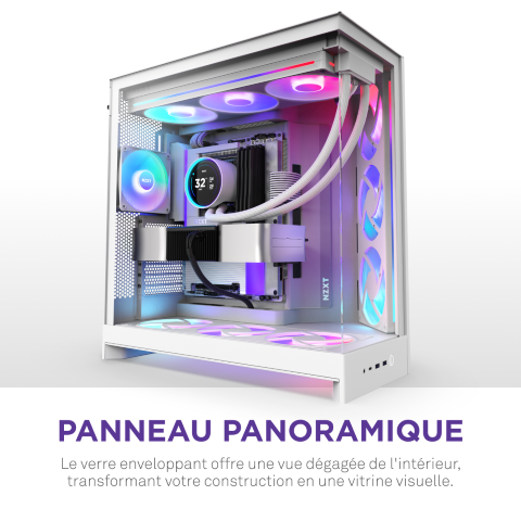 NZXT H9 Flow RGB+ Blanc Blanc - Boîtier PC NZXT - grosbill.com - 9