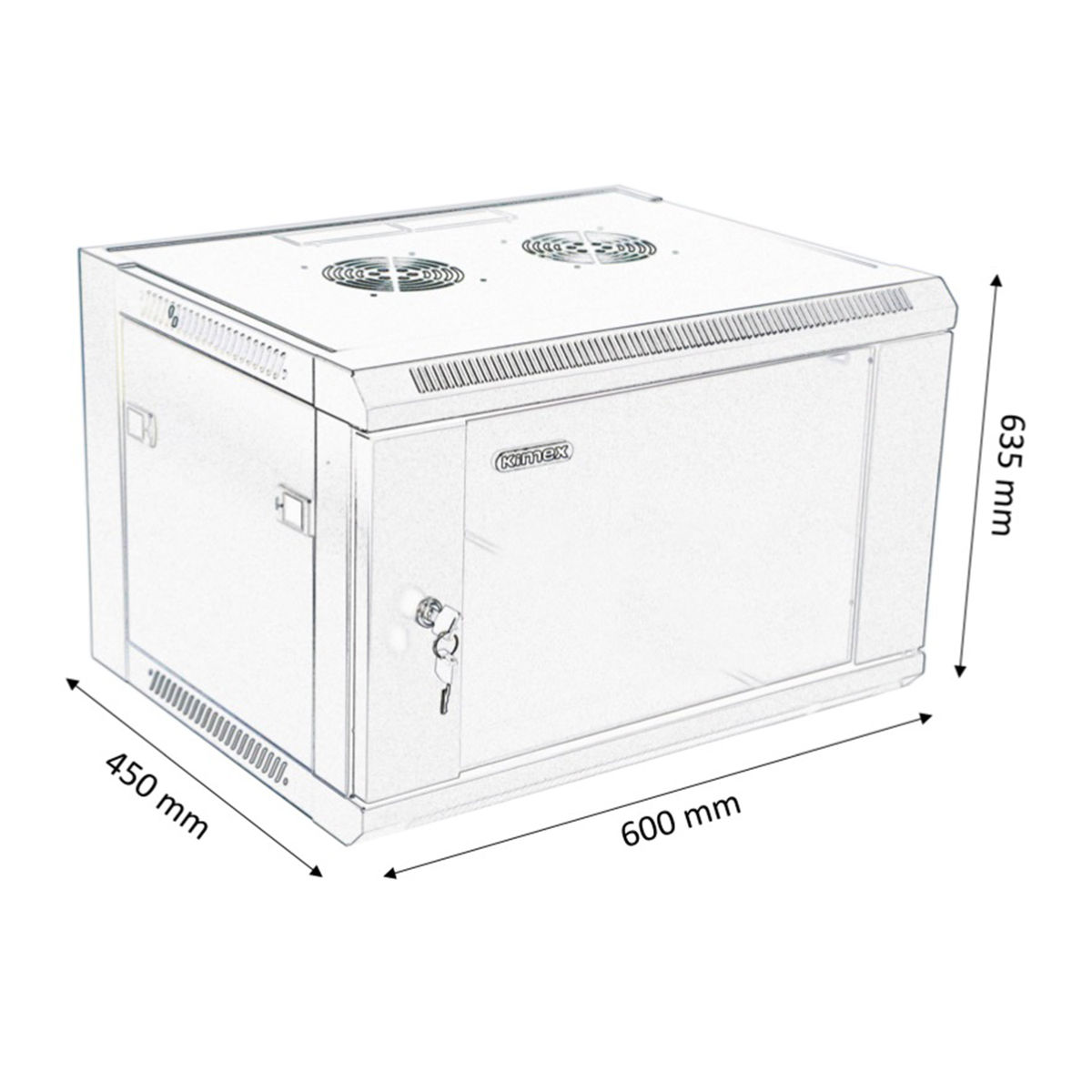 Kimex International Rack mural 19´´ 600x450mm 12U (111-6412) - Achat / Vente Réseau divers sur grosbill.com - 1
