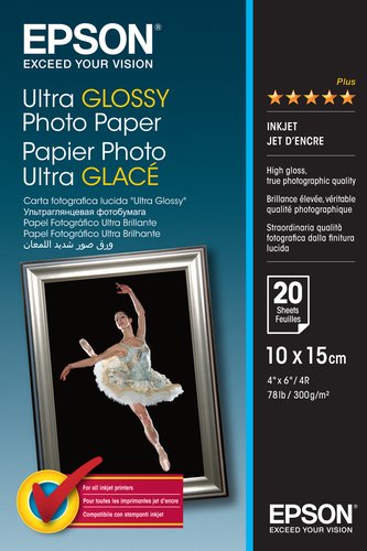 Paper/Ultra Glossy 100x150mm 300gm2 20sh - Achat / Vente sur grosbill.com - 0