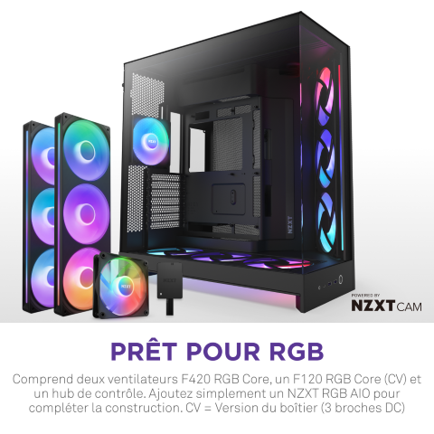 NZXT H9 Flow RGB+ Noir Noir - Boîtier PC NZXT - grosbill.com - 5