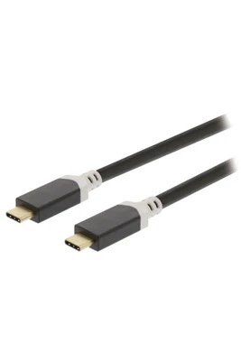 Câble USB-C 3.1 mâle/mâle - 1m - Anthracite - Connectique PC - 0