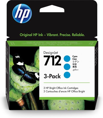HP Pack de 3 cartouches d'encre DesignJet 712, cyan, 29 ml - Achat / Vente sur grosbill.com - 0