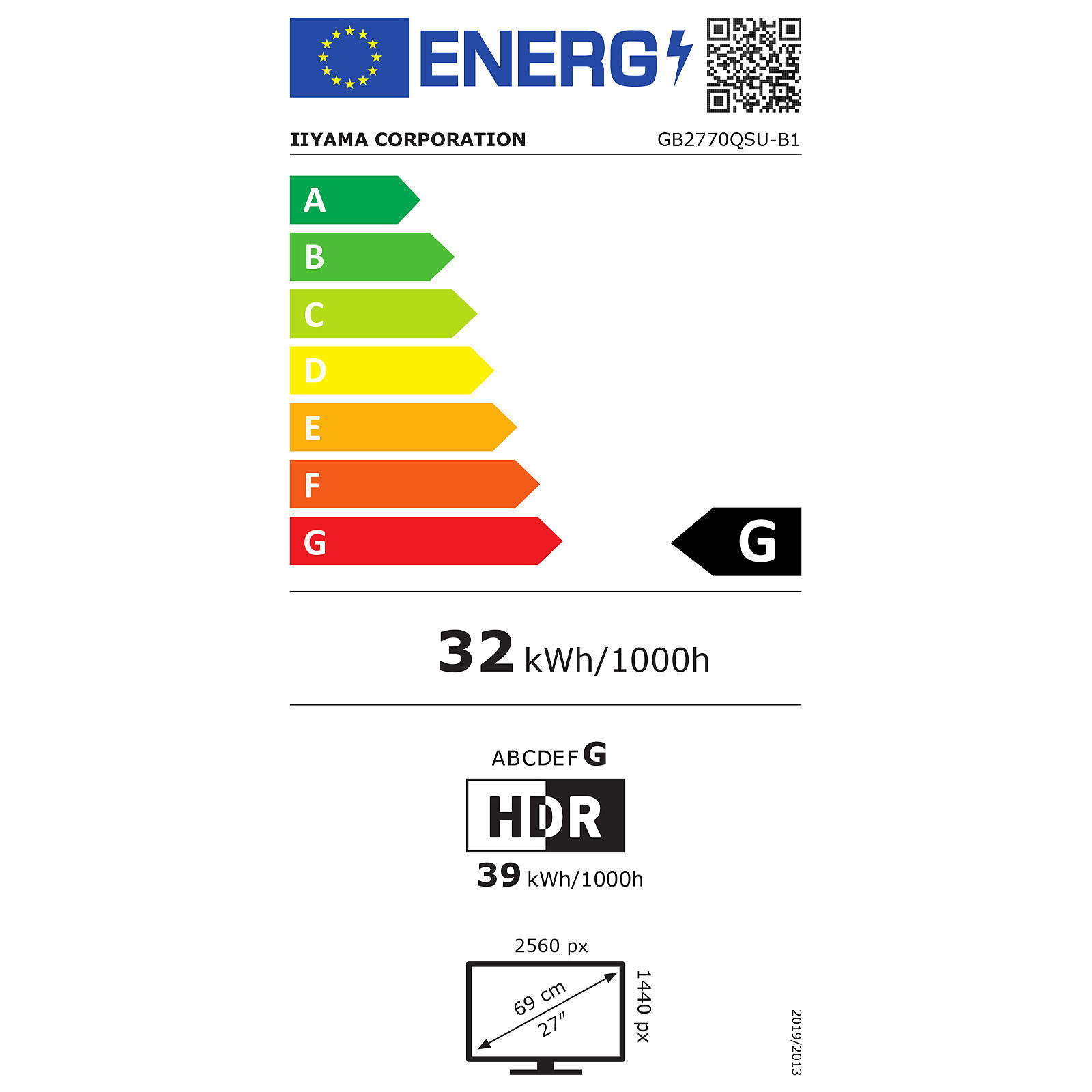 Iiyama 27 pouces  GB2770QSU-B1 - Ecran PC Iiyama - grosbill.com - 1