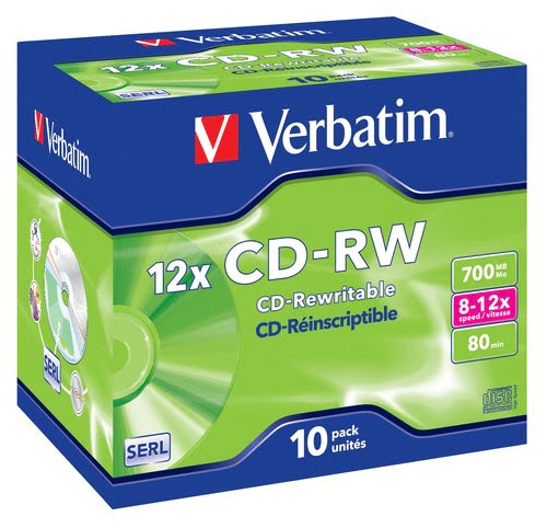 CD-RW/700MB 80Min 12x HiSpeed JC 10pk - Achat / Vente sur grosbill.com - 1