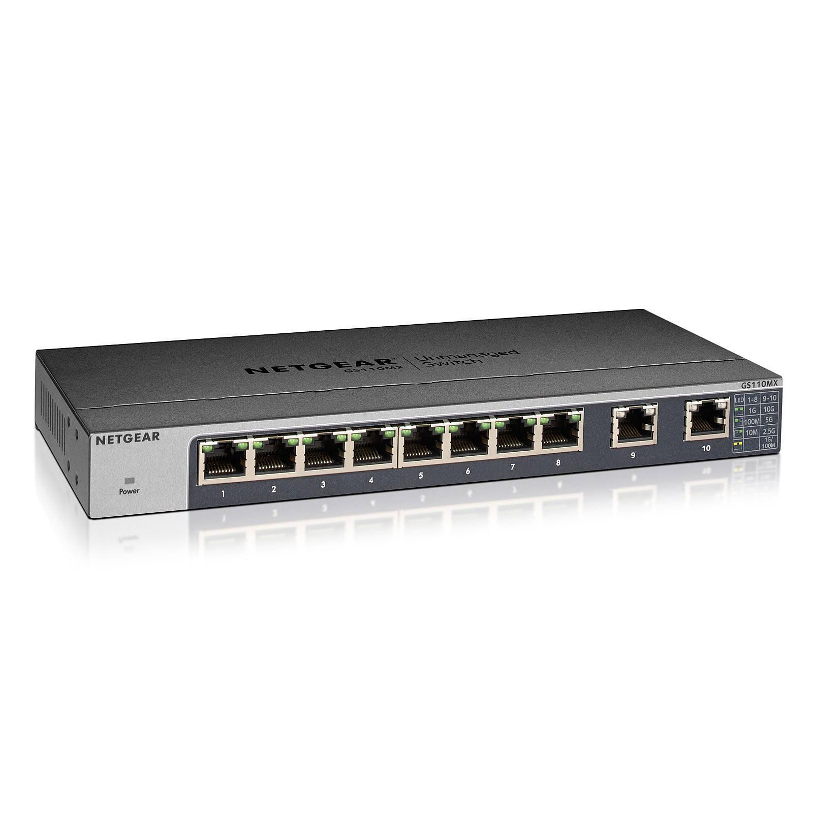 Switch Netgear 8 ports Gigabit + 2 ports 10Gb - GS110MX - 0