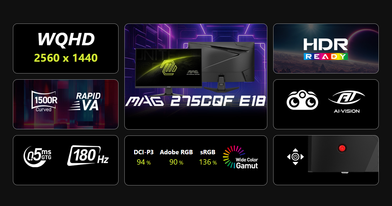MSI 27 pouces  9S6-3CE91H-009 - Ecran PC MSI - grosbill.com - 9