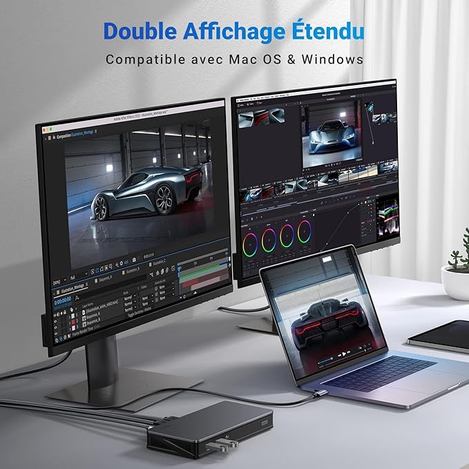 CM615 USB-C - 2xHDMI 4K+2xDP+RJ45+USB3.2+PD 100W - UGREEN - 3
