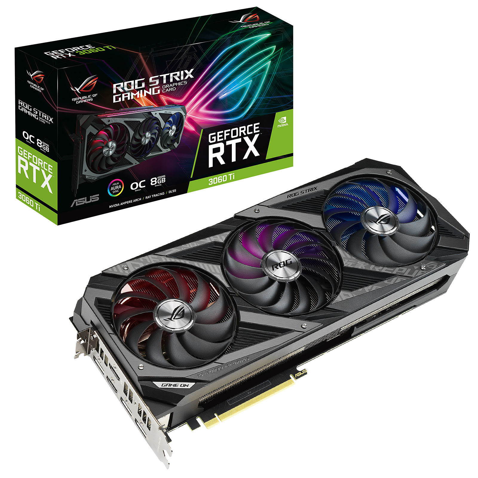 Asus ROG-STRIX-RTX3060TI-O8G-V2-GAMING  - Carte graphique Asus - 0