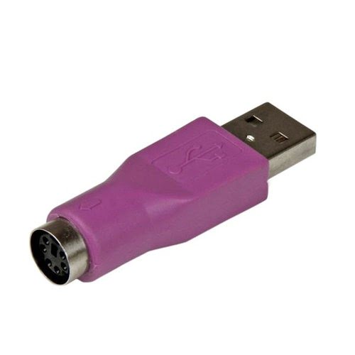 Adaptateur PS/2 vers USB  - Adaptateur de rechange pour clavier - PS2 (F) vers USB A (M) Violet - Achat / Vente sur grosbill.com - 1