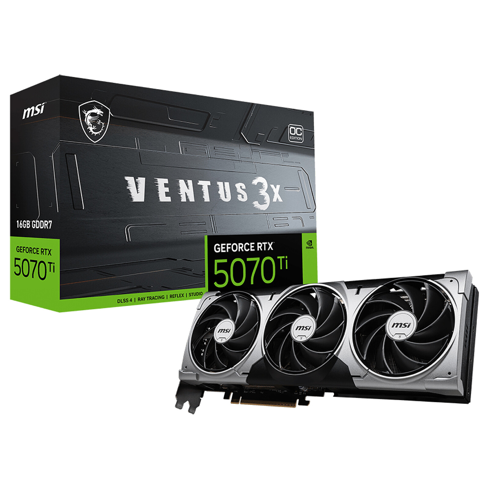 MSI GeForce RTX 5070 Ti 16G VENTUS 3X OC  - Carte graphique MSI - 0
