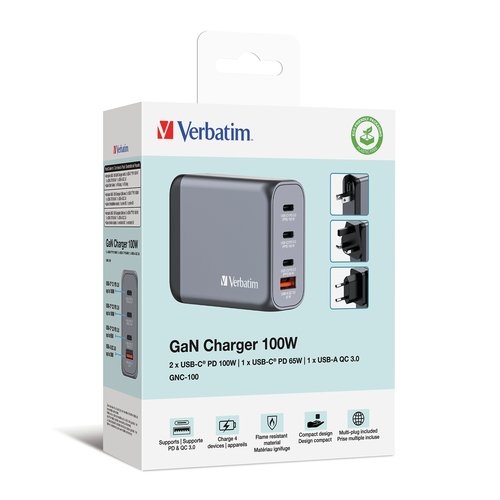 GNC-100 GaN Charger 4 Port 100W USB A/C - Achat / Vente sur grosbill.com - 5