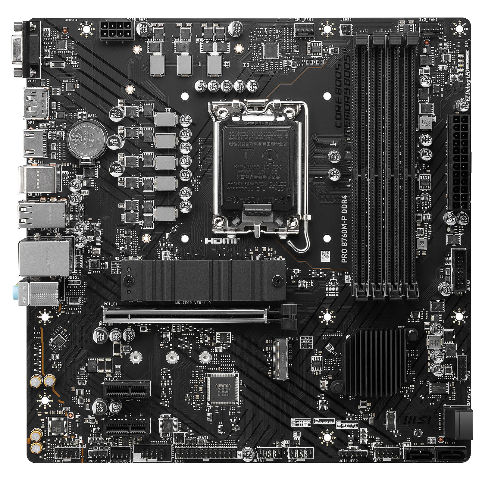 MSI PRO B760M-P Micro-ATX  - Carte mère MSI - grosbill.com - 0
