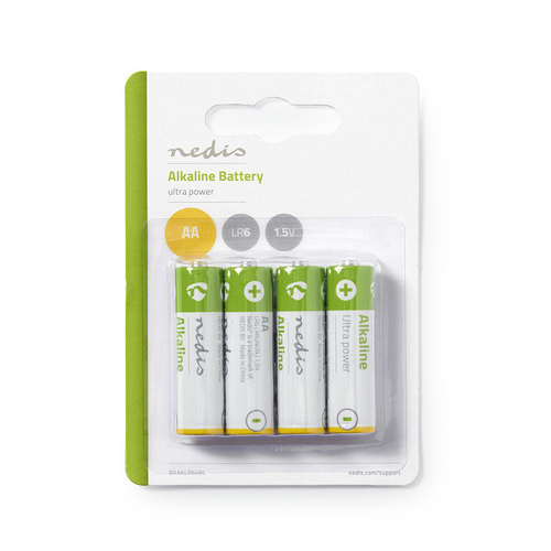 Piles Alcalines AA - Pack de 4  - Pile Nedis - grosbill.com - 1