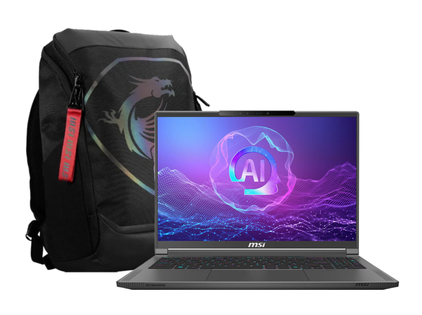 PC portable MSI Stealth A16 AI+ A3XVGG - 16"QHD OLED 240Hz R9 HX 370 RTX 4070 32Go 2To W11P + sac à dos Titan Gaming Grosbill