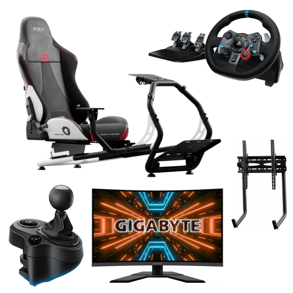 Logitech G29 + Shifter + Diablo X-Drive + Gigabyte G32Q (941-000112 / 1635 + 1636 / G32QC A-EK3) - Achat / Vente Pack Simracing sur grosbill.com - 0