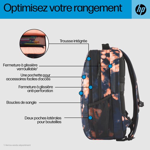 HP Campus XL Tie dye Backpack - Achat / Vente sur grosbill.com - 2