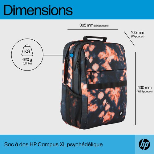 HP Campus XL Tie dye Backpack - Achat / Vente sur grosbill.com - 3