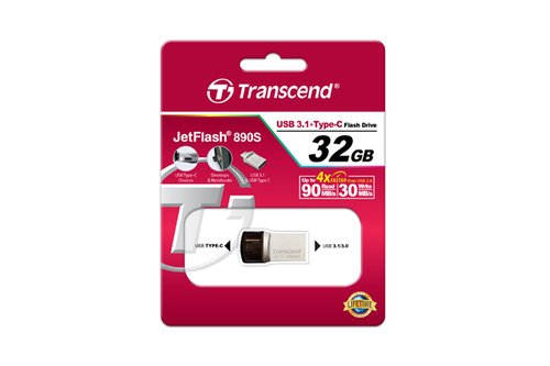 JetFlash 890S/32GB USB 3.1 Silver Platin - Achat / Vente sur grosbill.com - 1