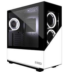 Boîtier PC M.RED ELITE WHITE Rainbow ARGB MR-007-Seconde Vie-Très Bon Etat Grosbill