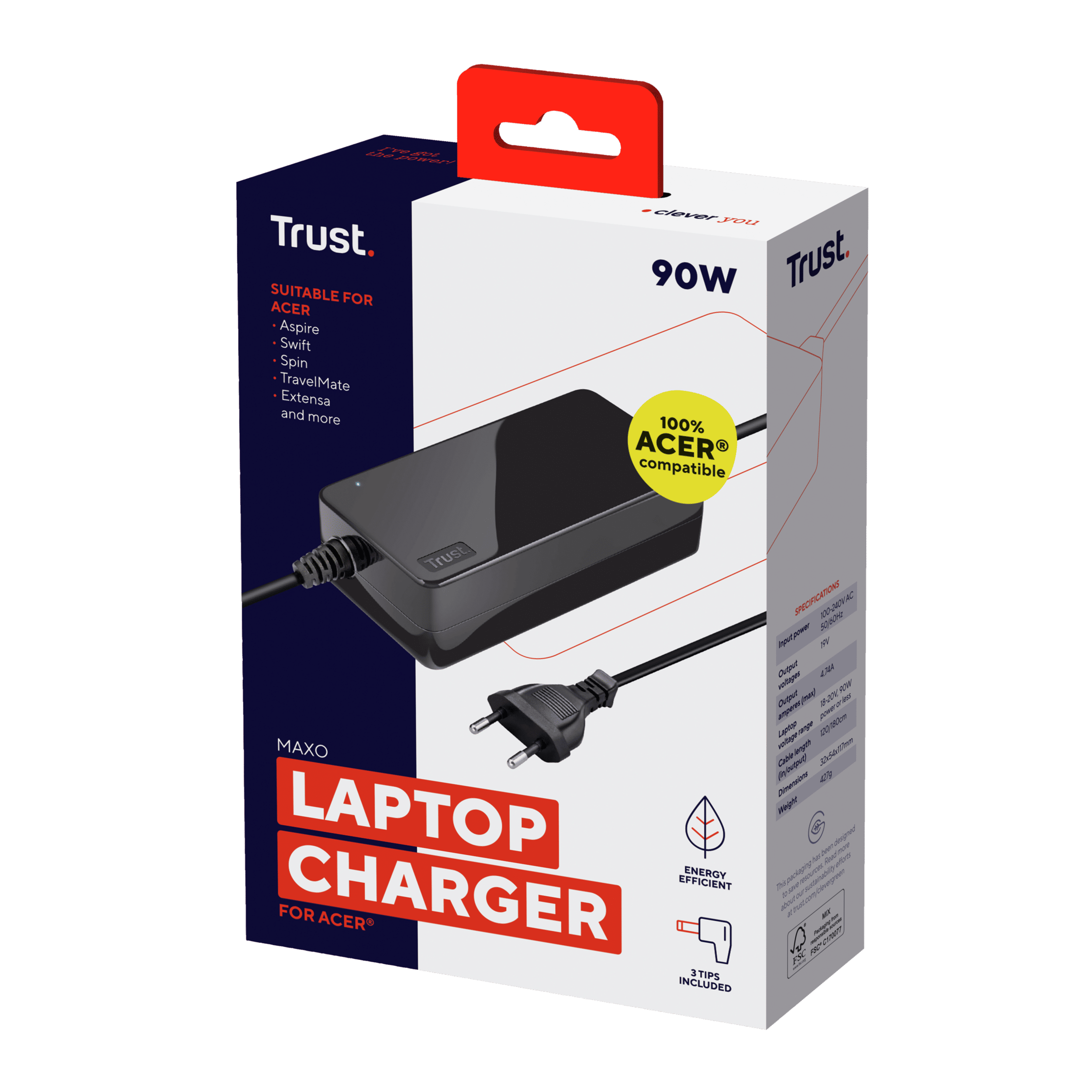 Alimentation MAXO 90W pour laptop ACER - Trust - 3