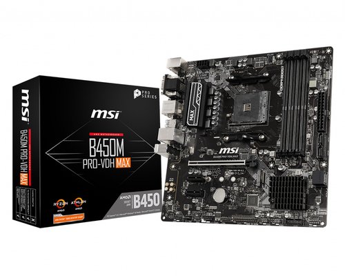 MSI B450M PRO-VDH MAX Micro-ATX  - Carte mère MSI - grosbill.com - 1