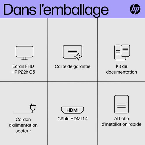 HP P22h G5 FHD Monitor - Achat / Vente sur grosbill.com - 9