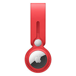 image produit Apple Lanière AirTag - Cuir - Rouge Grosbill