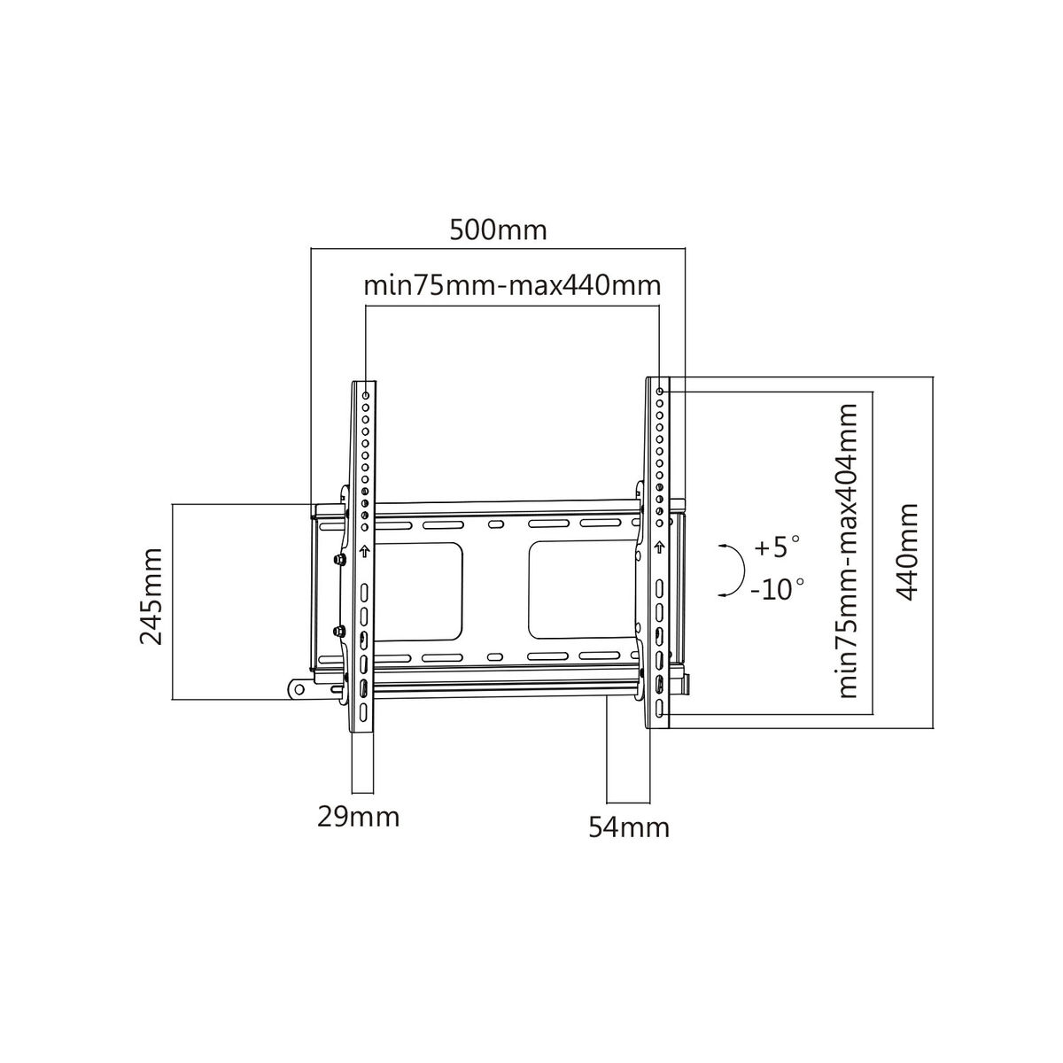 Support mural inclinable pour écran 37" à 55"   - Accessoire écran - 1