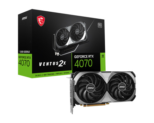 image produit MSI GeForce RTX 4070 VENTUS 2X E 12G OC-Seconde Vie-Très Bon Etat Grosbill