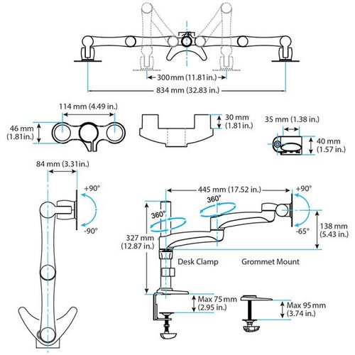 Dual Monitor Arm - Achat / Vente sur grosbill.com - 6