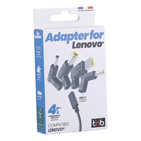 T'nB 4 Embouts chargeurs USB-C vers LENOVO - Noir (CHTIPLNV) - Achat / Vente Chargeur sur grosbill.com - 1