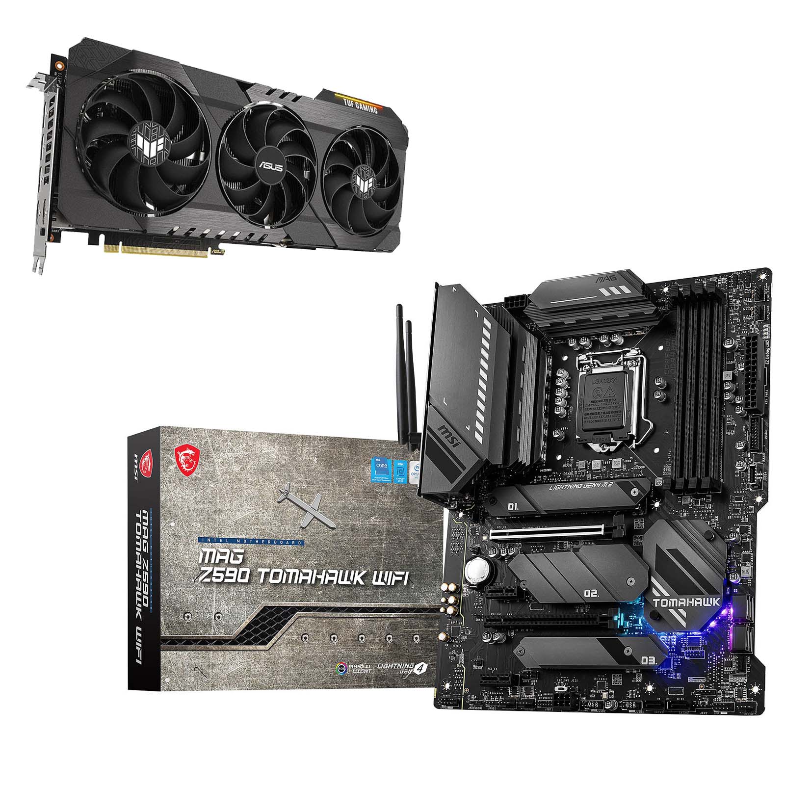 Pack Z590 TOMAHAWK WiFi + TUF-RTX3070-O8G-GAMING - grosbill.com - 0