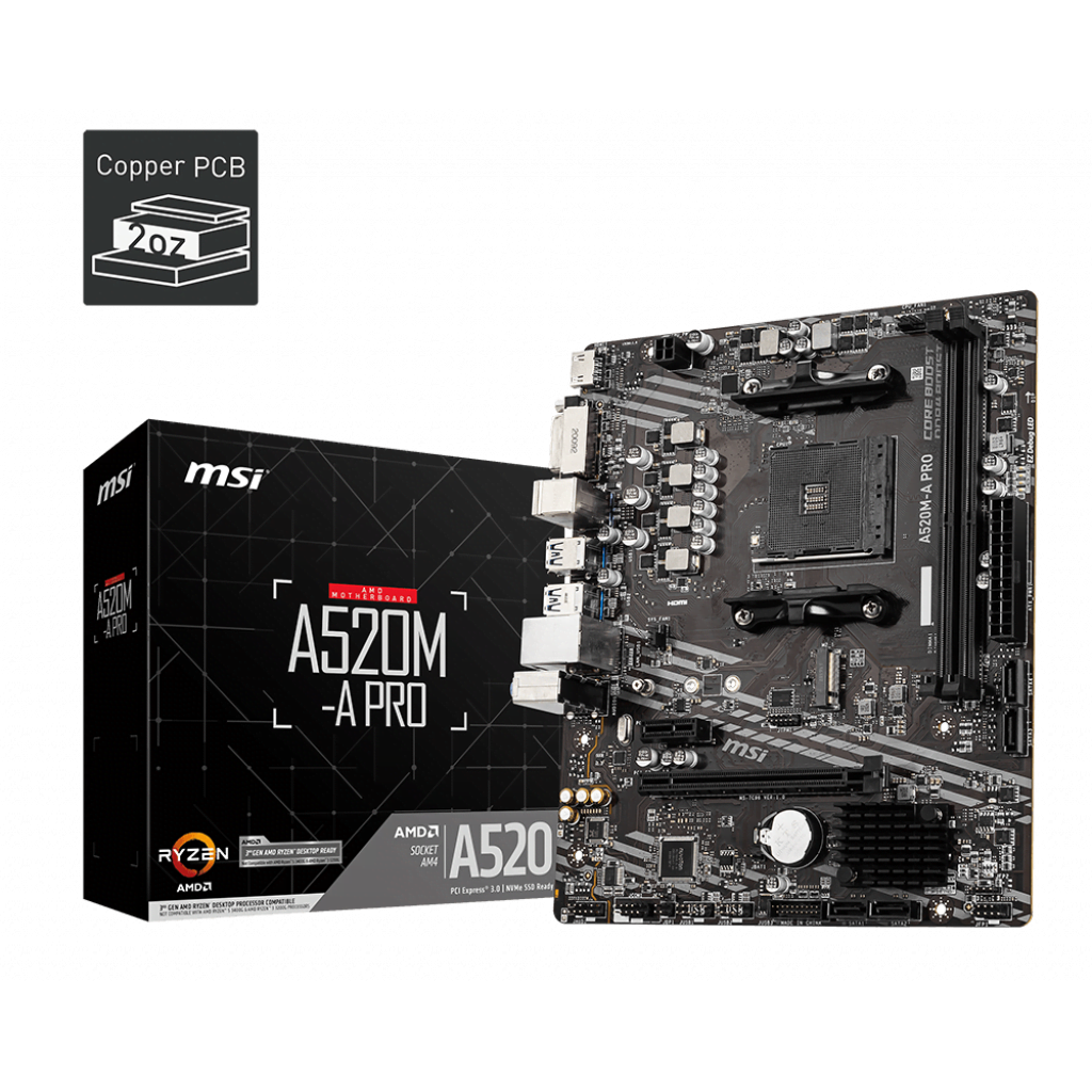 MSI A520M-A PRO Micro-ATX  - Carte mère MSI - grosbill.com - 0
