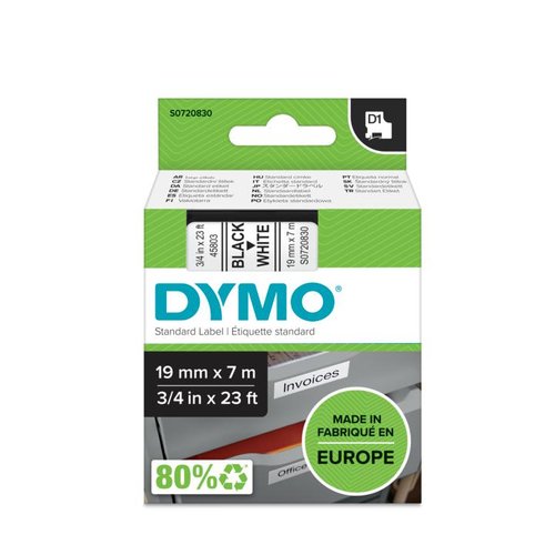 Dymo LABEL CASSETE 19MM X 7M - Achat / Vente Consommable imprimante sur grosbill.com - 1